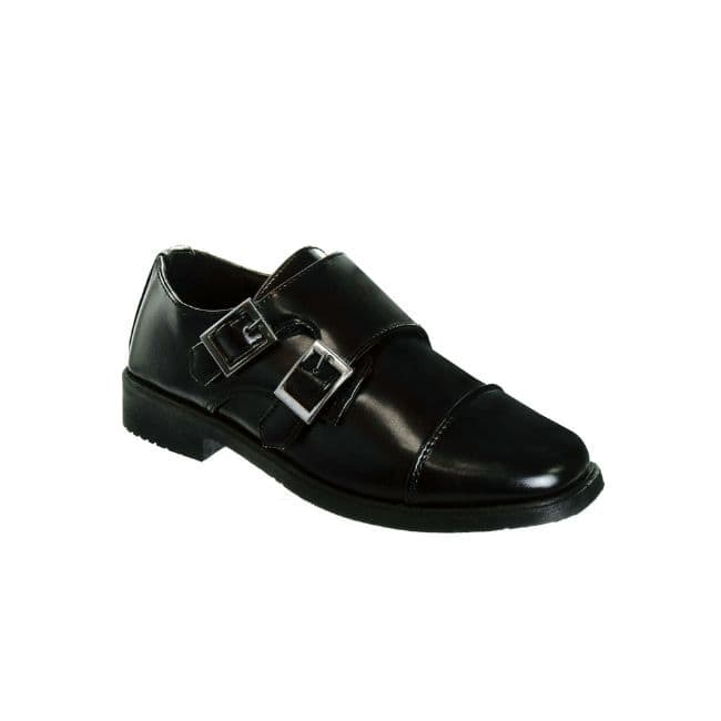 Josmo Boys Dress Shoes - Double Monk Strap Oxford Loafers with Hook & Loop (Toddler/Little Kid Sizes)