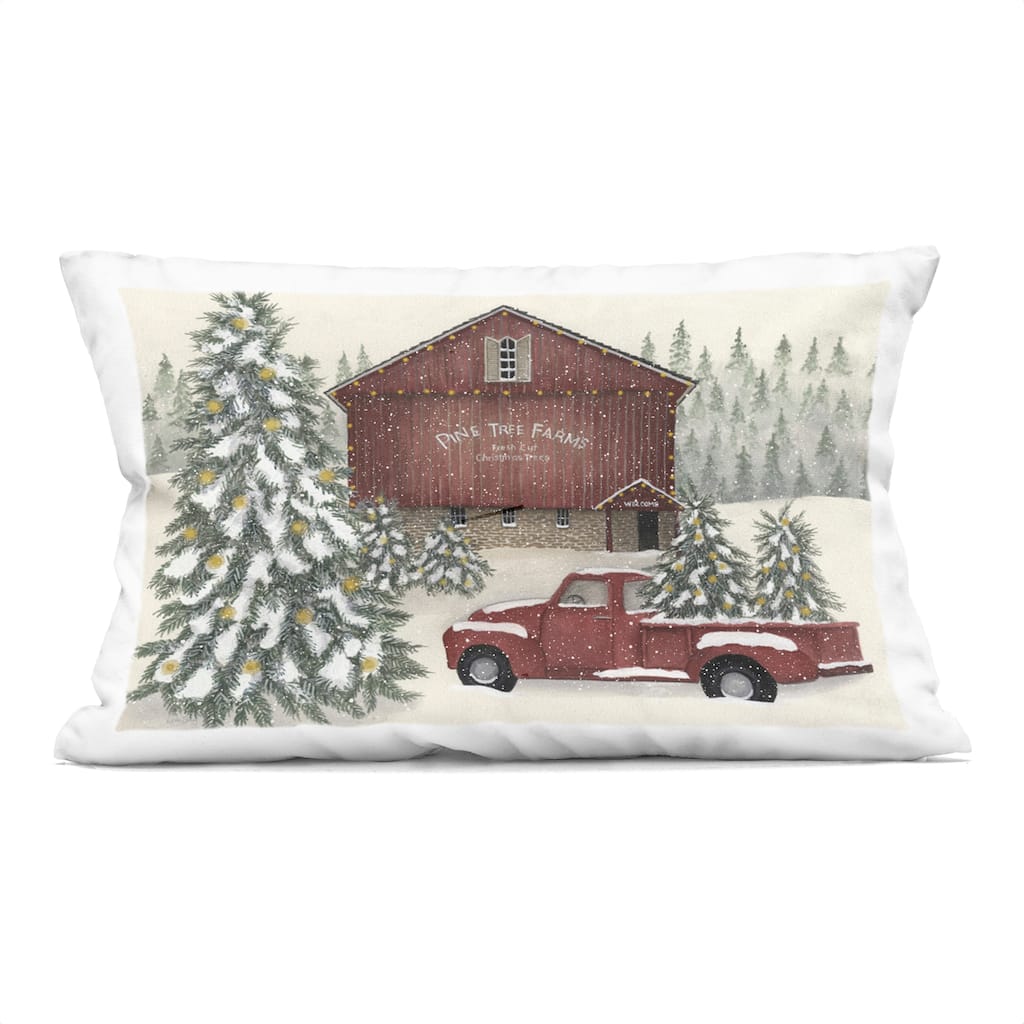 Stupell Winter Pine Tree Farm Decorative Printed Throw Pillow Design by Linda Spivey