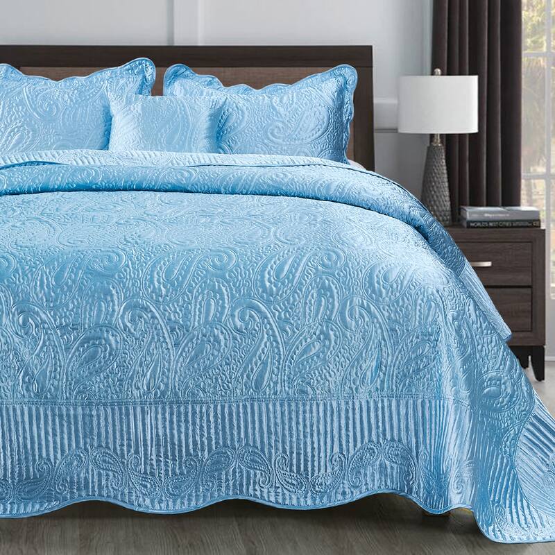 Serenta Quilted Satin 4-piece Bedspread Set
