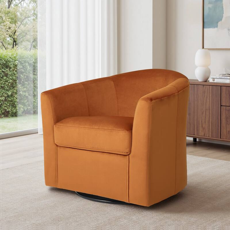Modern Upholstered Accent Swivel Barrel Chair for Living Room