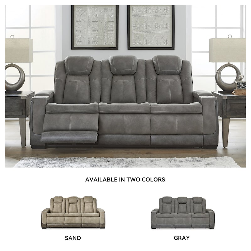 Next-Gen DuraPella Power Reclining Sofa with Adjustable Headrest - 86"W x 40"D x 43"H