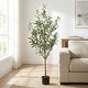 preview thumbnail 16 of 16, Artificial Olive Tree with Lifelike Fruits Fake Olive Plant Potted Black(DIY Pot) - 5FT