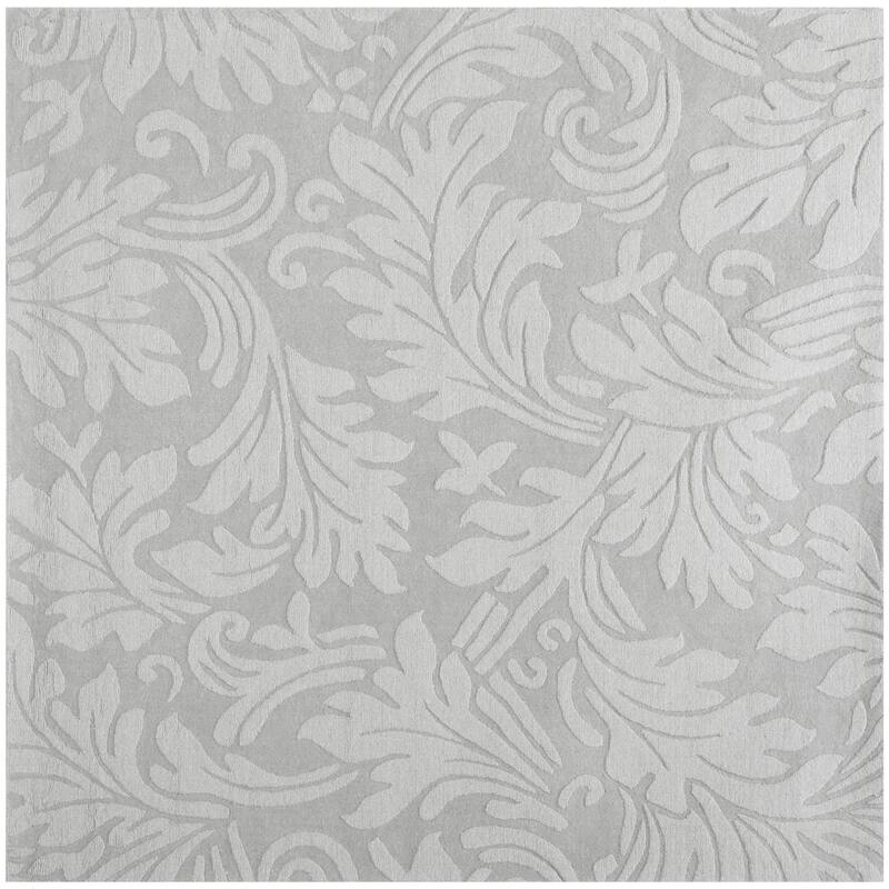 SAFAVIEH Handmade Impressions Zornitza Modern Scrolls Wool Rug - 6' Square - Grey