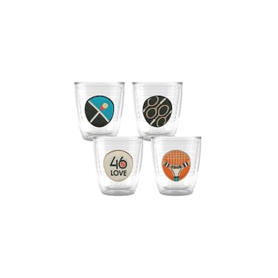 Tervis Grass Court Collection Made in USA Double Walled Insulated Travel Tumbler, Classic - 12oz 4pk