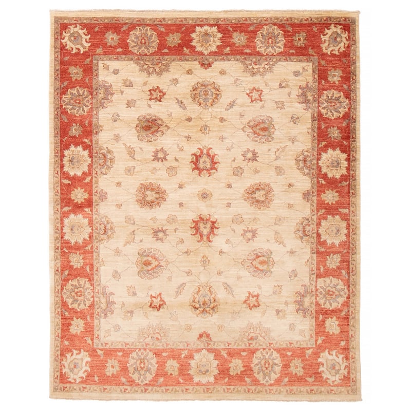 ECARPETGALLERY Hand-knotted Chobi Finest Cream Wool Rug - 6'6 x 8'0 - Cream - 6'6 x 8'0