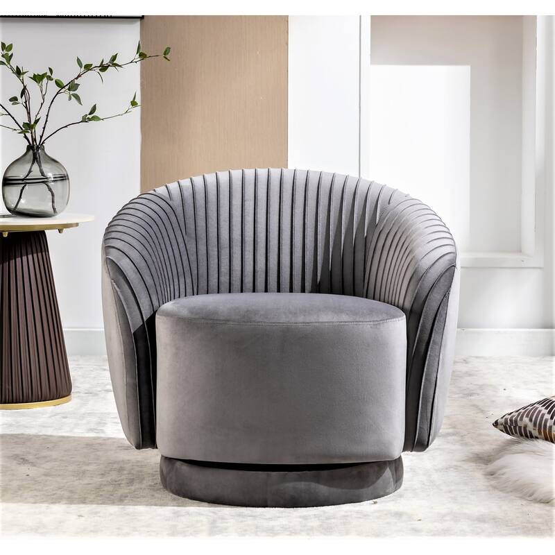 Small Milvo Velvet Swivel Barrel Chair