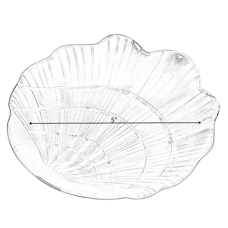 Fabulaxe Iridescent Glass Catchall Clam Shell Jewelry Tray Soap Holder Trinket Dish Ring Plate Vanity Organizer Bathroom