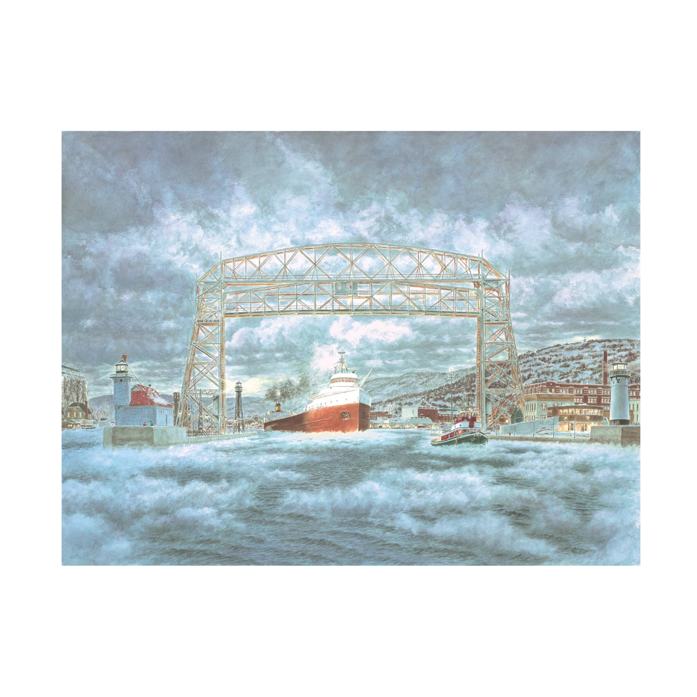Stanton Manolakas 'Edmund Fitz Leaving Dock' Canvas Art Bed Bath