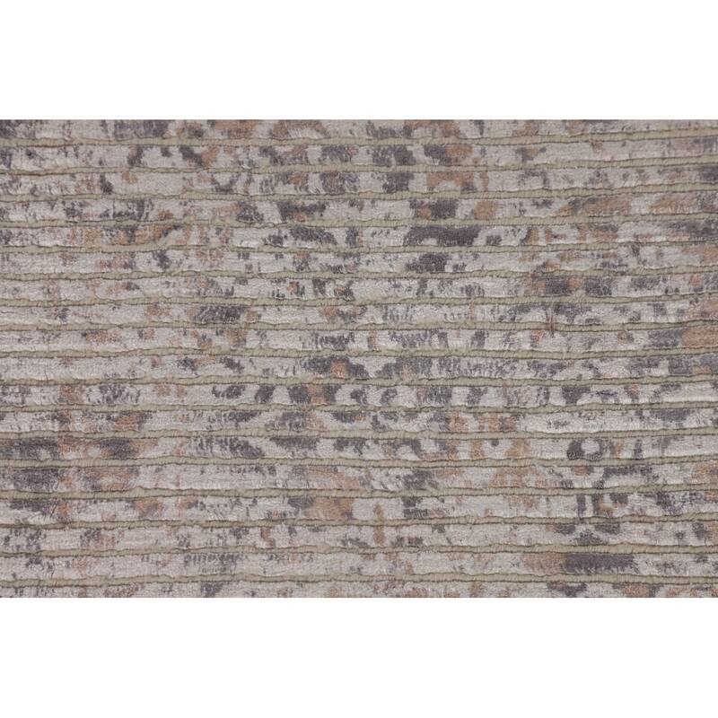 Beige Modern Area Rug Hand-Knotted Abstract Wool Carpet - 6'6"x 9'9"