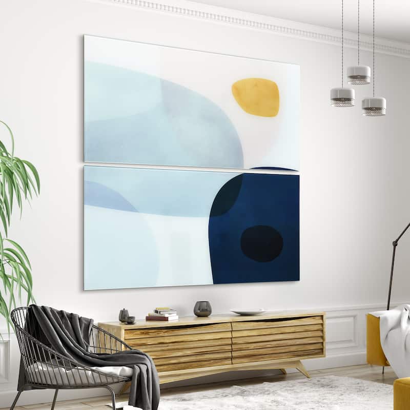 Gold Monde Frameless Free Floating Tempered Glass Graphic Wall Art Set