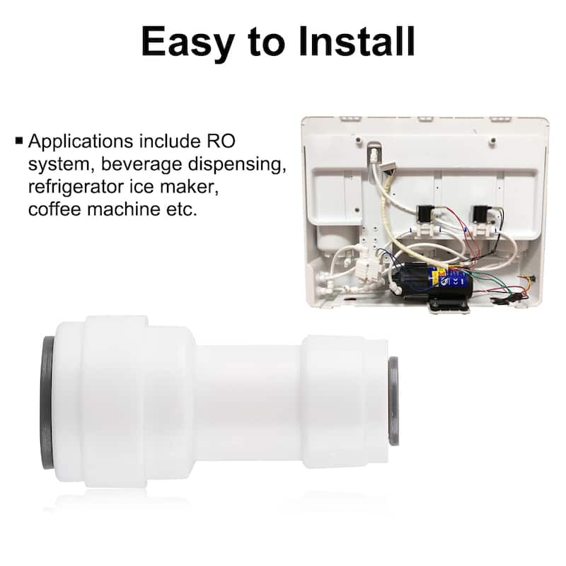 3/8 to 1/4 Inch OD Straight Quick Connect Water Tube Fittings RO Fittings 5pcs - White,Gray - 20 x 41mm/0.8" x 1.61"(D*L)