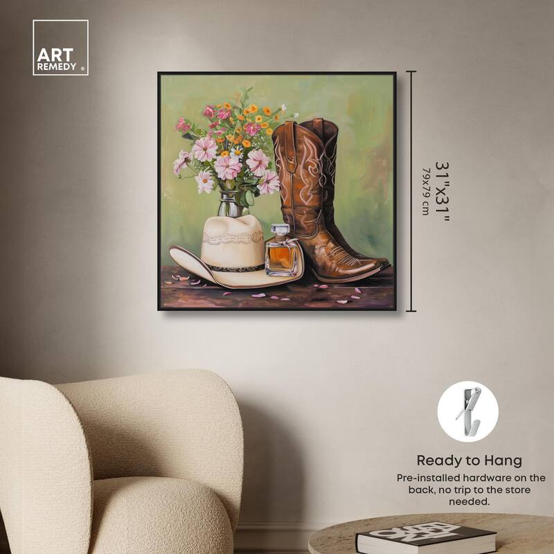 Spring Green Cowboy Necessities Canvas by Art Remedy