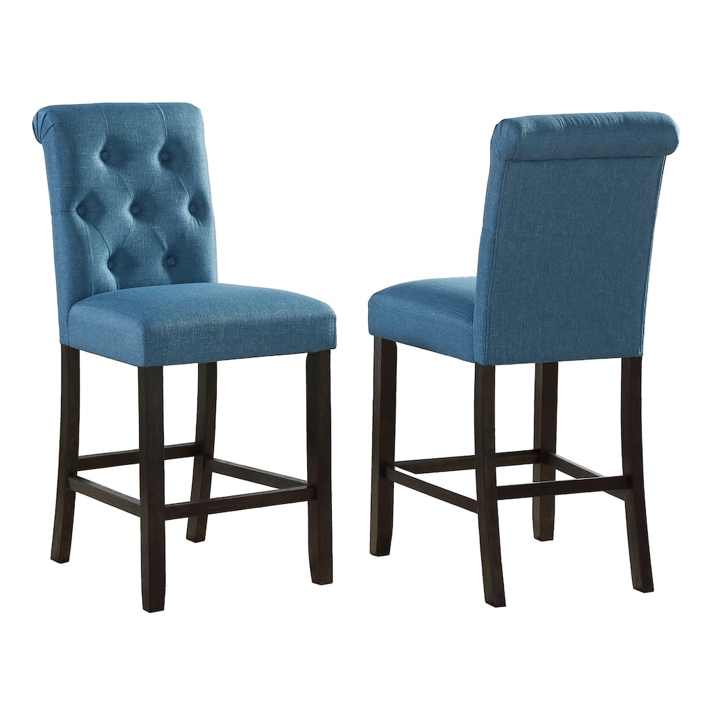 Blue Vanity Chair Meeting Room Chair with Button Tufted Backrest, Elegant Side Chair Padded Dressing Chair