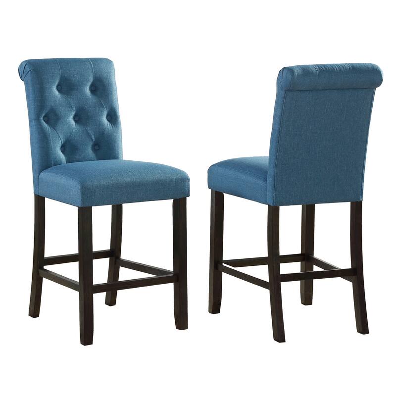 Blue Vanity Chair Meeting Room Chair with Button Tufted Backrest, Elegant Side Chair Padded Dressing Chair - Blue