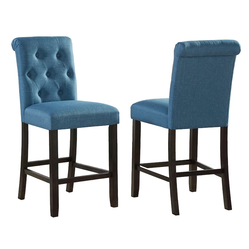 Copper Grove Solitude Tufted Armless Counter Height Dining Chairs (Set of 2) - Blue