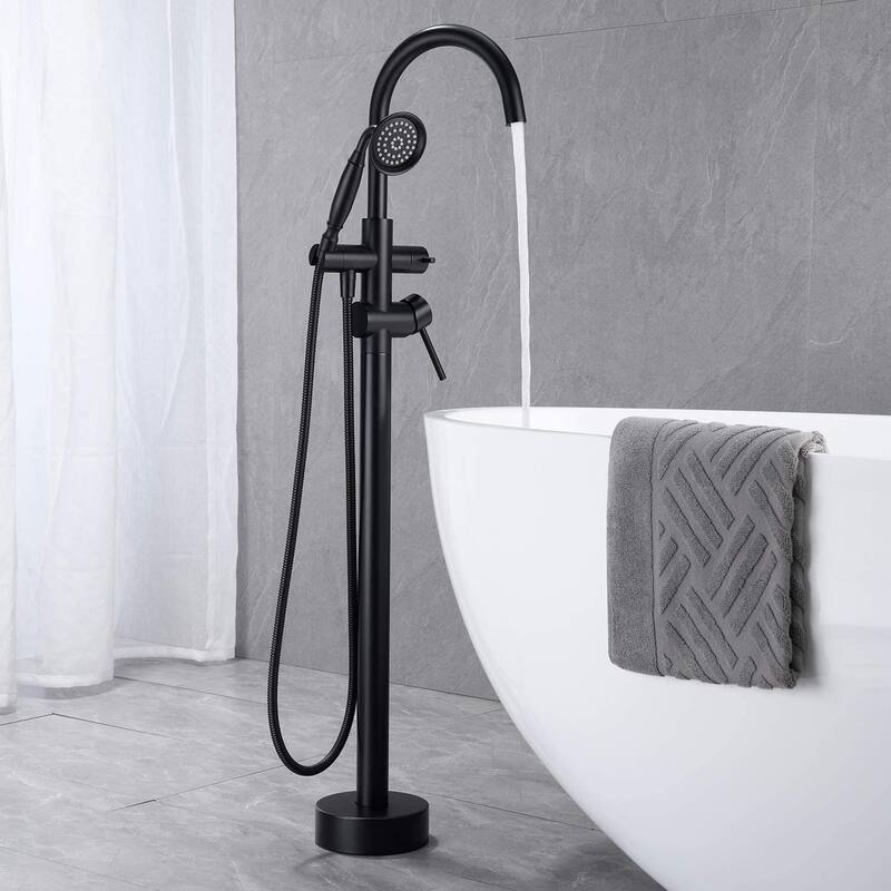 Tub Filler Freestanding Bathtub Faucet Floor Mounted Bathroom Tub Faucets With Hand Shower Modern Mixter Taps