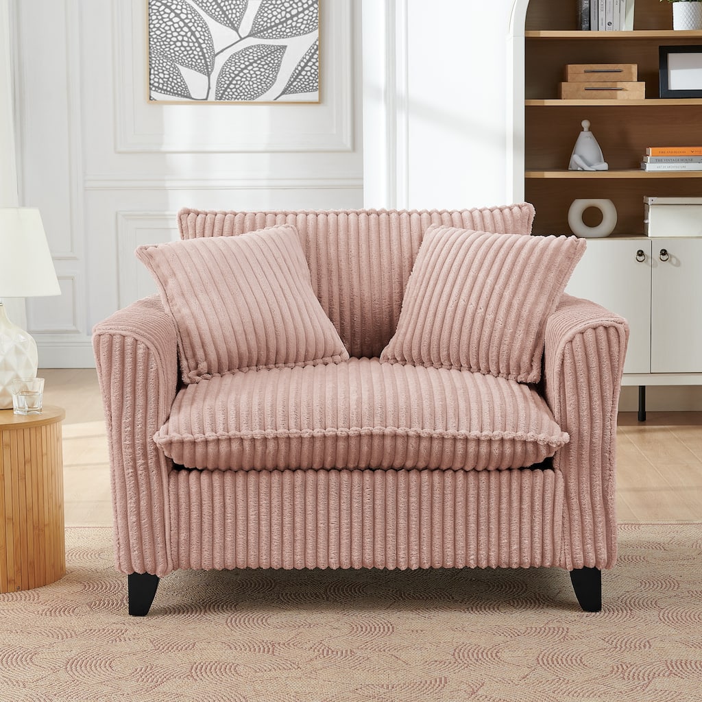 Sofa Side Chair Pink Accent Chair Vanity Chair for Living Room, Upholstered Chair Arm Chair Reading Chair