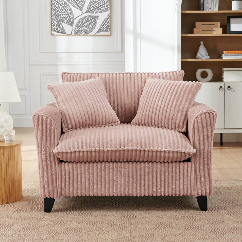 Sofa Side Chair Pink Accent Chair Vanity Chair for Living Room, Upholstered Chair Arm Chair Reading Chair - Pink