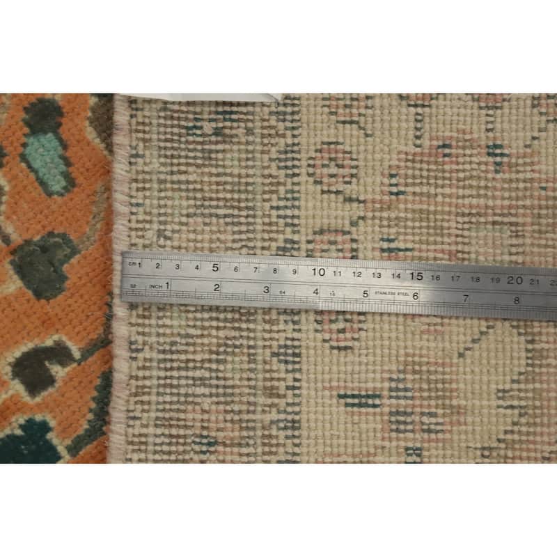 Hand Knotted Oriental 100% Wool Carpet Traditional Floral Oranges & Rust Tabriz Area Rug - 5' 1'' X 3' 2''
