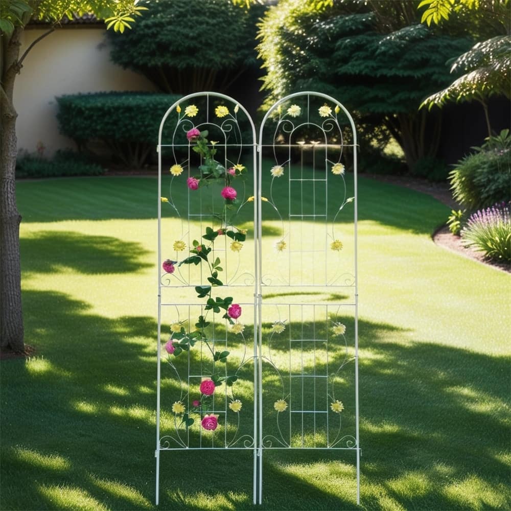 2 Pcs Rustproof Metal Garden Trellis for Climbing Plants