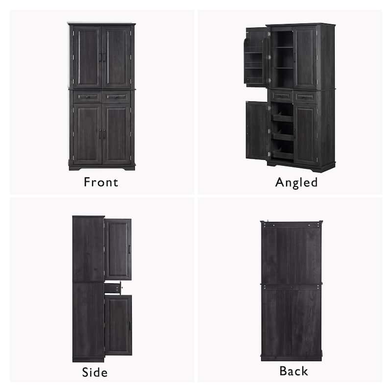 71" Tall Kitchen Pantry Storage Cabinet with Pull Out Cabinet Organizers for Kitchen