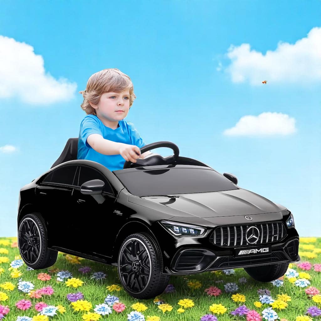 12V Licensed Electric Car Mercedes-AMG CLA 45 Ride-On Car for Kids with Remote Control, LED Lights, Music - Electric Vehicle