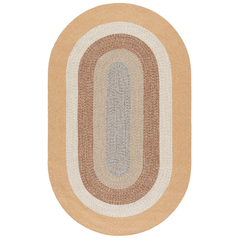 SAFAVIEH Handmade Braided Ecenur Indoor/Outdoor Machine Washable Rug - 5' x 8' Oval - Brown/Light Brown