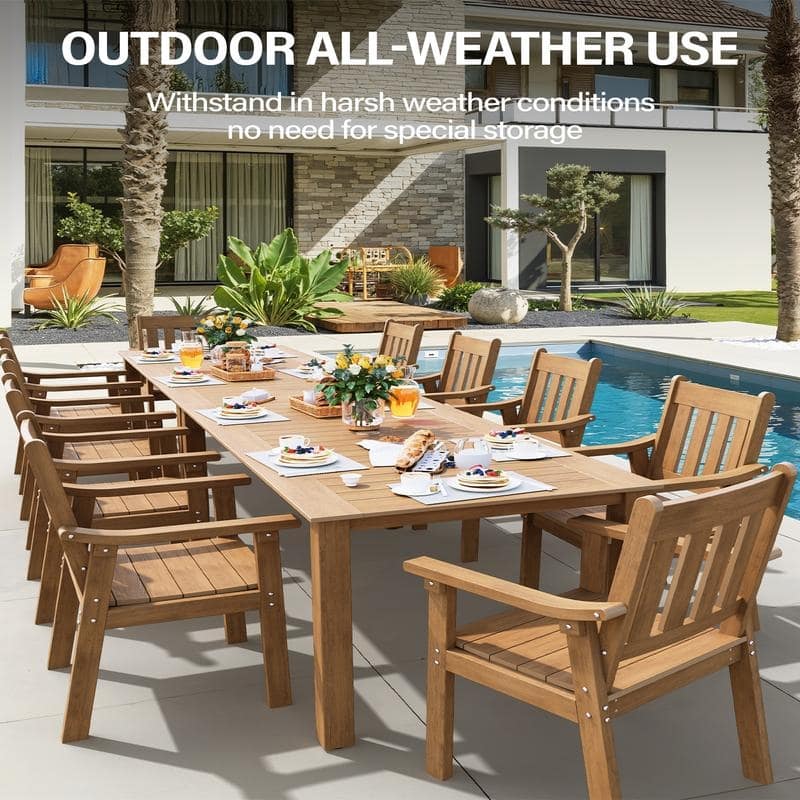 WINSOON HIPS All Weather Outdoor Patio Dining Sets with Umbrella Hole& Aluminum Frame