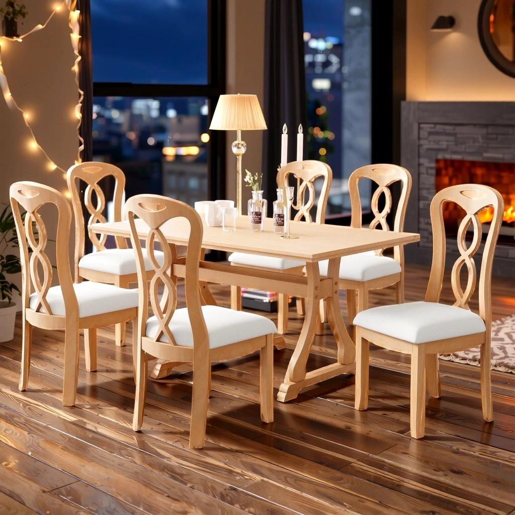 Restaurant Elegant Dining Sets Elegant 7-Piece Trestle Dining