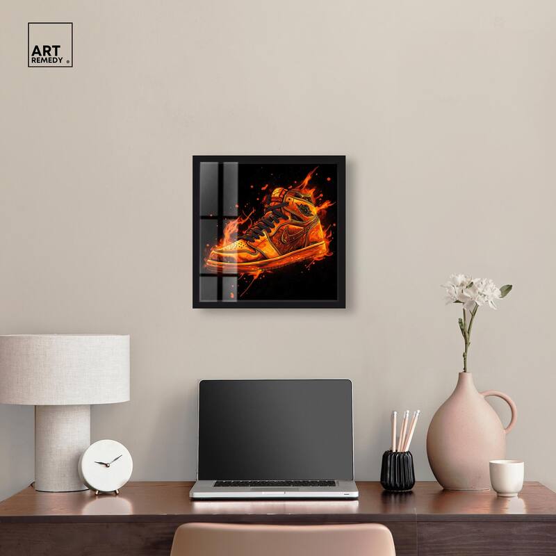 Jumpman on Fire I Shadowbox by Art Remedy