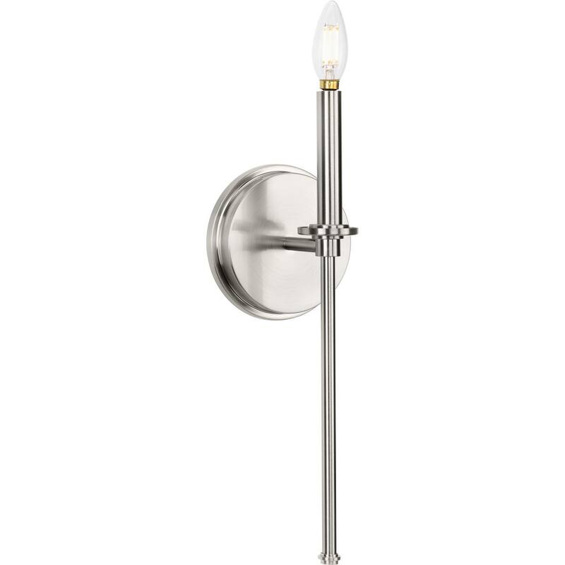 Elara Collection One-Light New Traditional Brushed Nickel Wall Light - 5.75 in x 4.37 in x 16.62 in