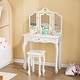 preview thumbnail 10 of 51, Kids Vanity Set with Mirror Makeup Dressing Table with Drawer