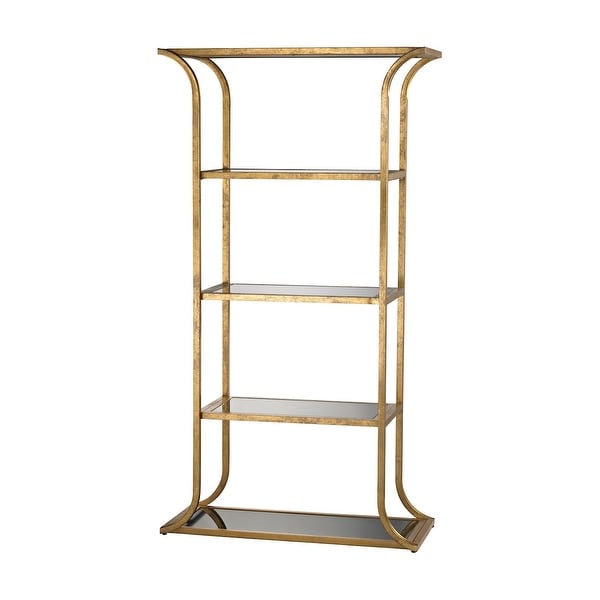 72" Gold 4 Layer Vertical Metal Petronas Bookshelf - N/A