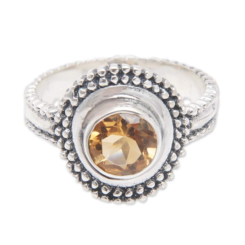 Novica Handmade Exquisite Brilliance Citrine Cocktail Ring