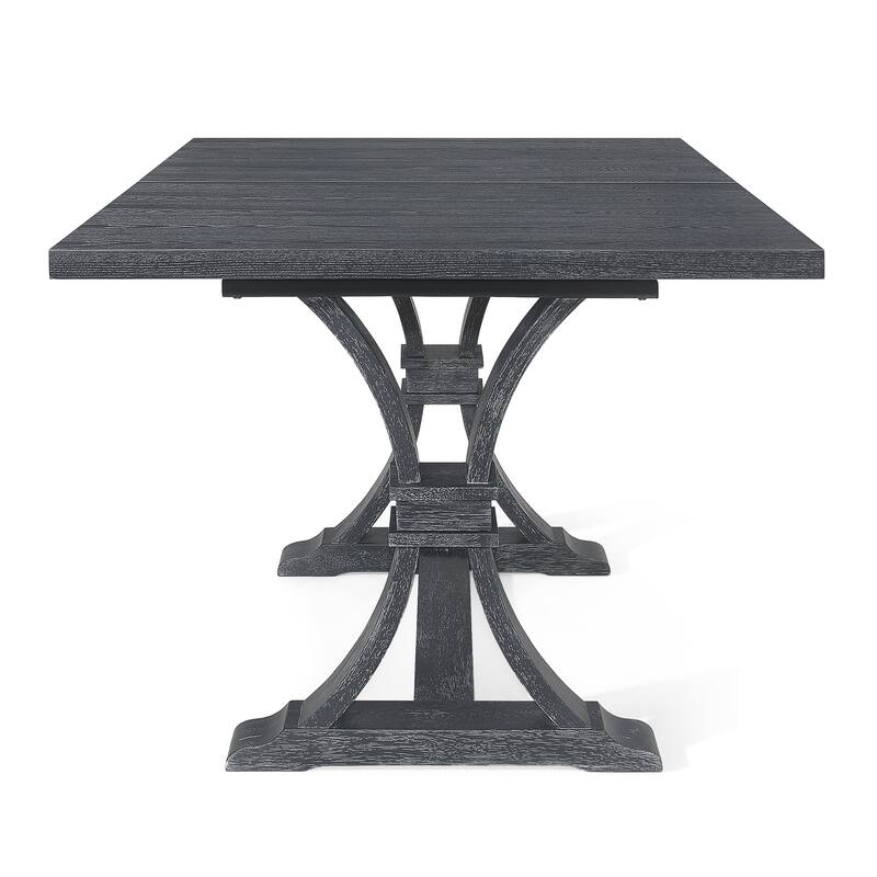 Christopher Knight Home - Rustic Extendable Dining Table with Rubberwood X-Frame Base and Extension Leaf