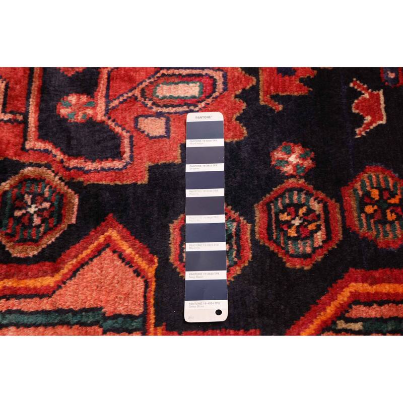 ECARPETGALLERY Hand-knotted Anadol Dark Navy, Red Wool Rug - 4'2 x 7'0