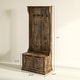preview thumbnail 20 of 33, HOMCOM 28" 3-In-1 Entryway Hall Tree with Storage Bench, Coat Rack with Four Hooks and Shoe Storage, Gray