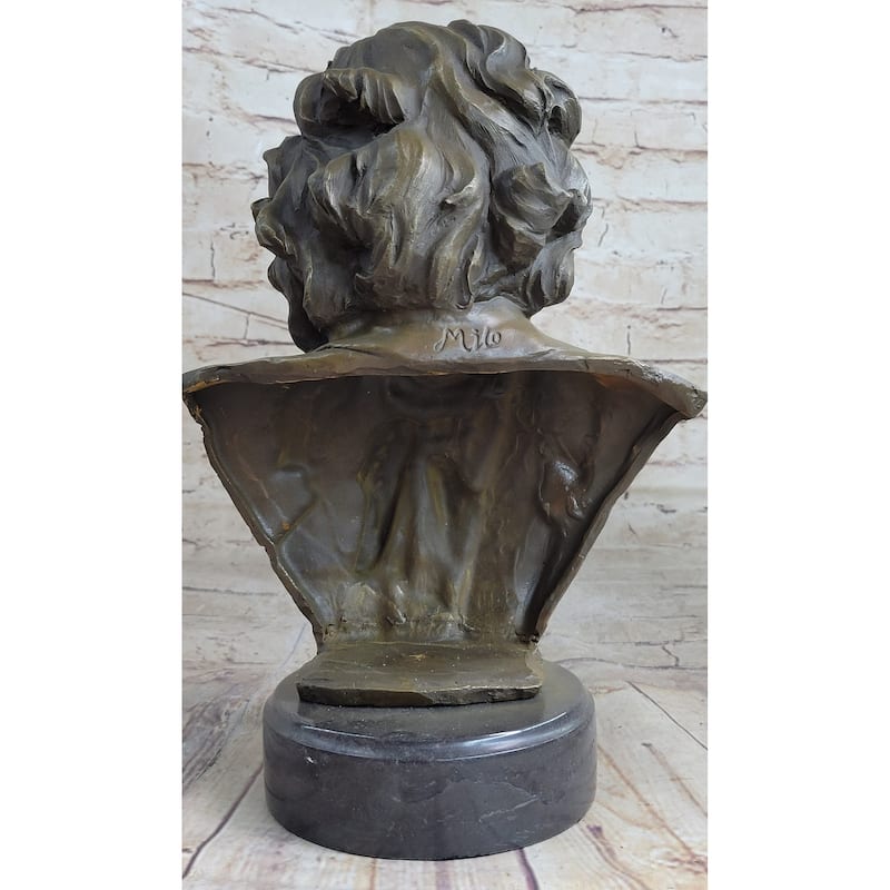 Ludwig Van Beethoven Clical Composer Bronze Metal Bust Statue Sculpture Art