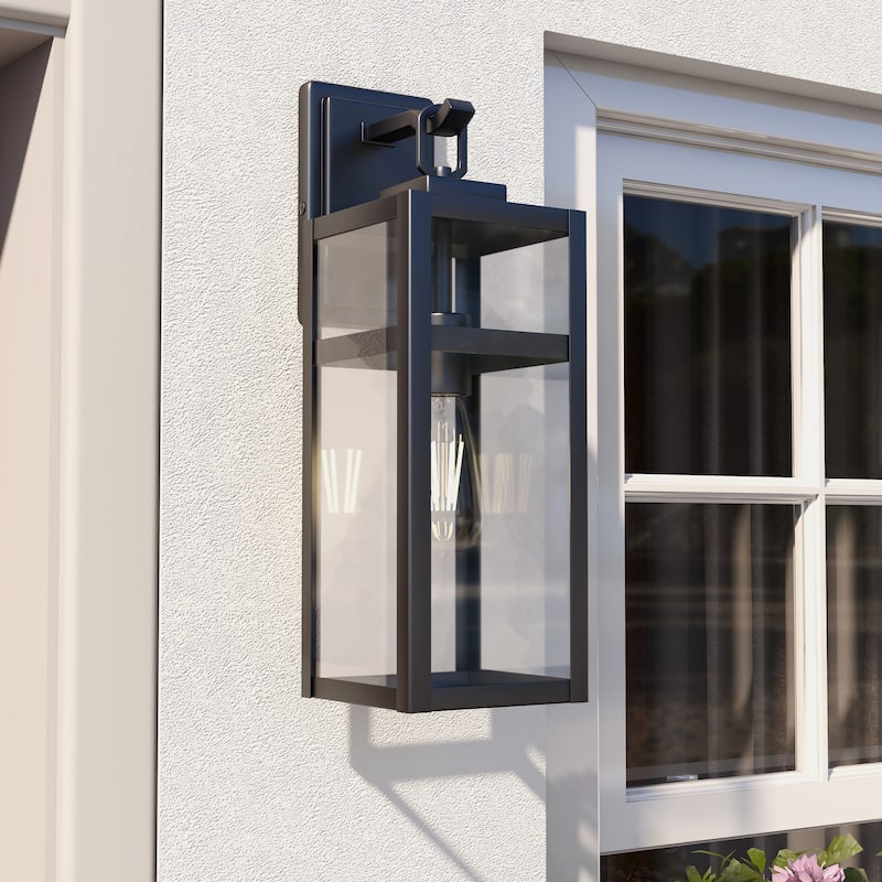 1-Light Matte Black Outdoor Wall Light - 5.9"x7.76"x17.99"