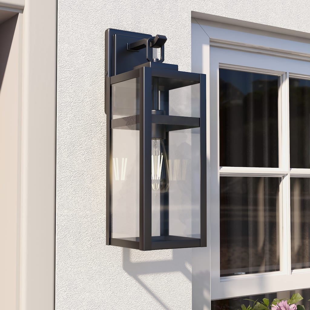 1-Light Matte Black Outdoor Wall Light - 5.9"x7.76"x17.99"