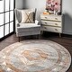 preview thumbnail 20 of 19, Nuloom Transitional Vintage Ella Ornamental Pyramid Tribal Area Rug 6' Round - Orange - Round
