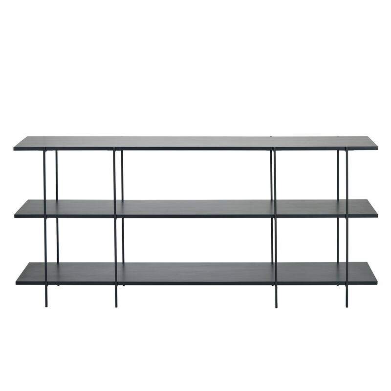 Wood and Metal 3-Tier Shelf - Black