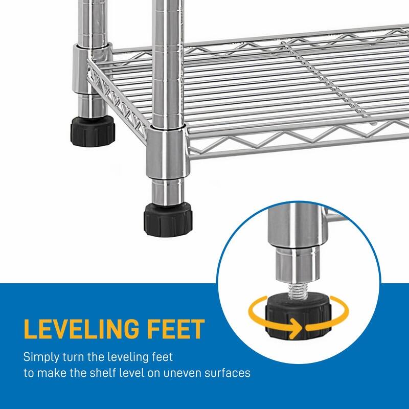 62.9''W Adjustable Storage Shelves NSF Wire Shelving Unit Multiple rows ...