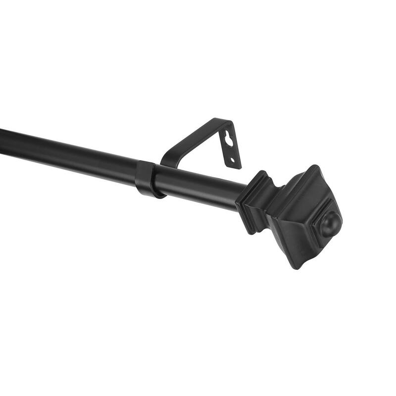 Acroma Streamlined Adjustable Curtain Rod Black
