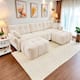 Option 3 Seater with 2 Ottoman White