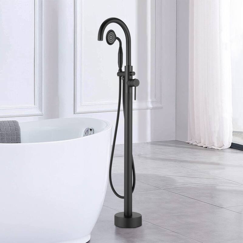 Freestanding Claw Foot BathTub Faucet with Handheld Shower Tub Filler