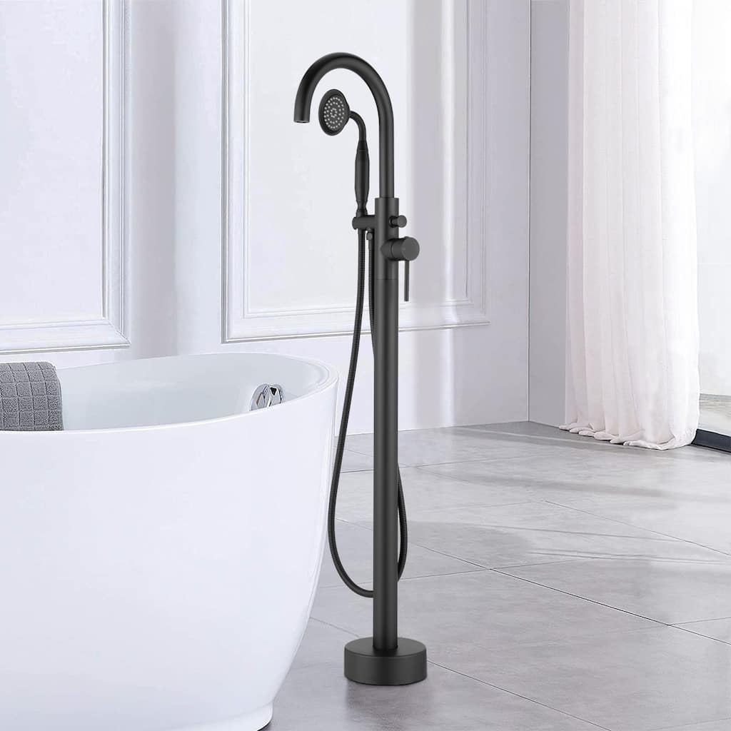 Freestanding Claw Foot BathTub Faucet with Handheld Shower Tub Filler