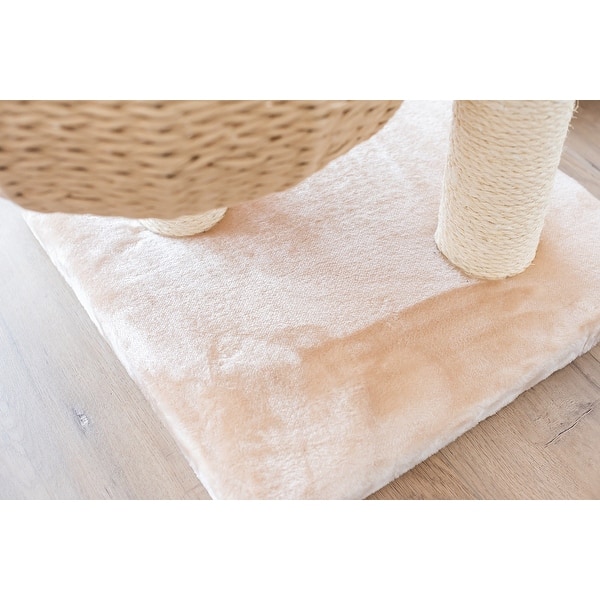 Petpals Paper Rope Natural Bowl Shaped With Perch Cat Tree Overstock 31245162