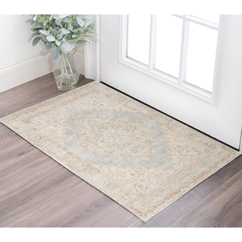 HomeRootsMedallion Transitional Rectangle Area Rug - 36' X '24' X '0.08