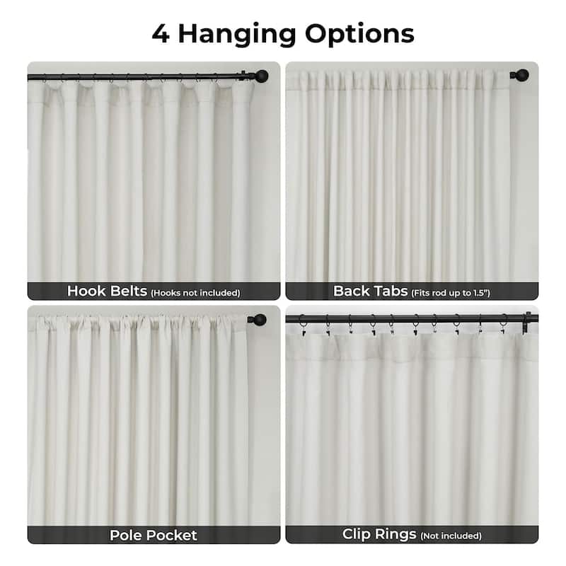 Exclusive Fabrics Textured Faux Linen Extra Wide Curtains Rod Pocket Single Panel (1 Panel)